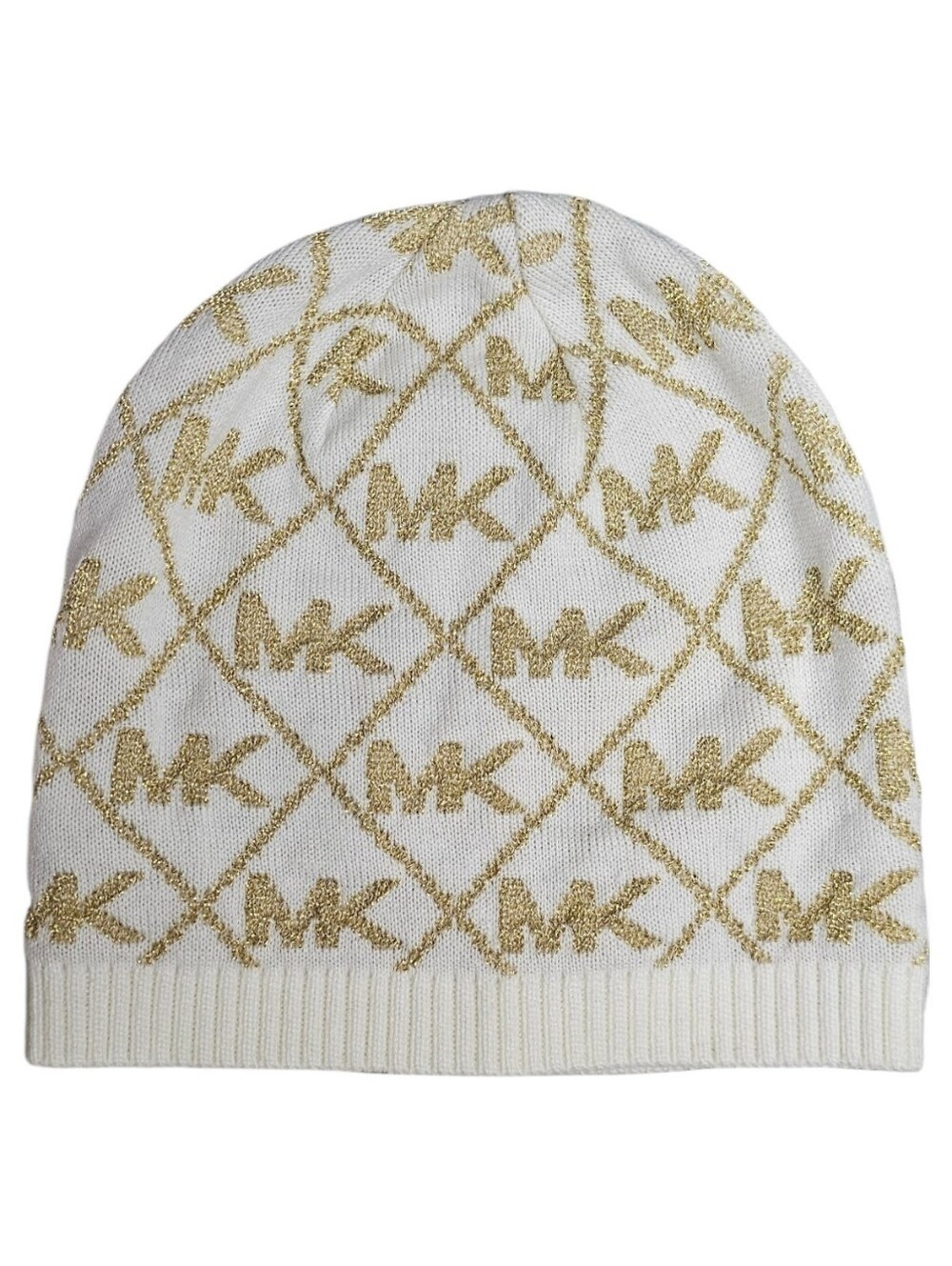 Michael Kors Gold and Cream Patterned Beanie - Picture 1 of 5
